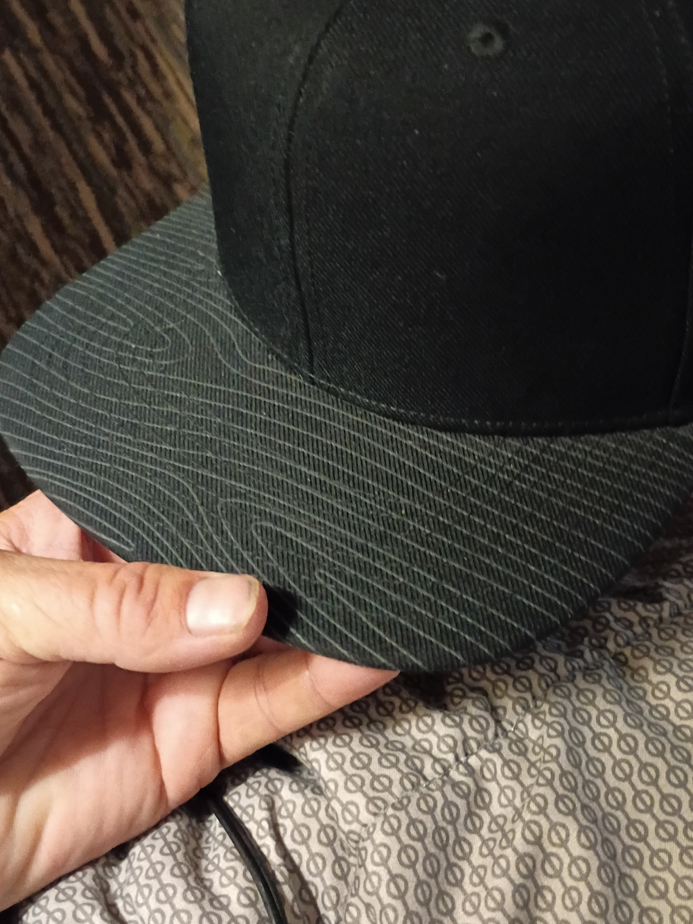 Nike SB Black Snapback Hat with Woodgrain Bill